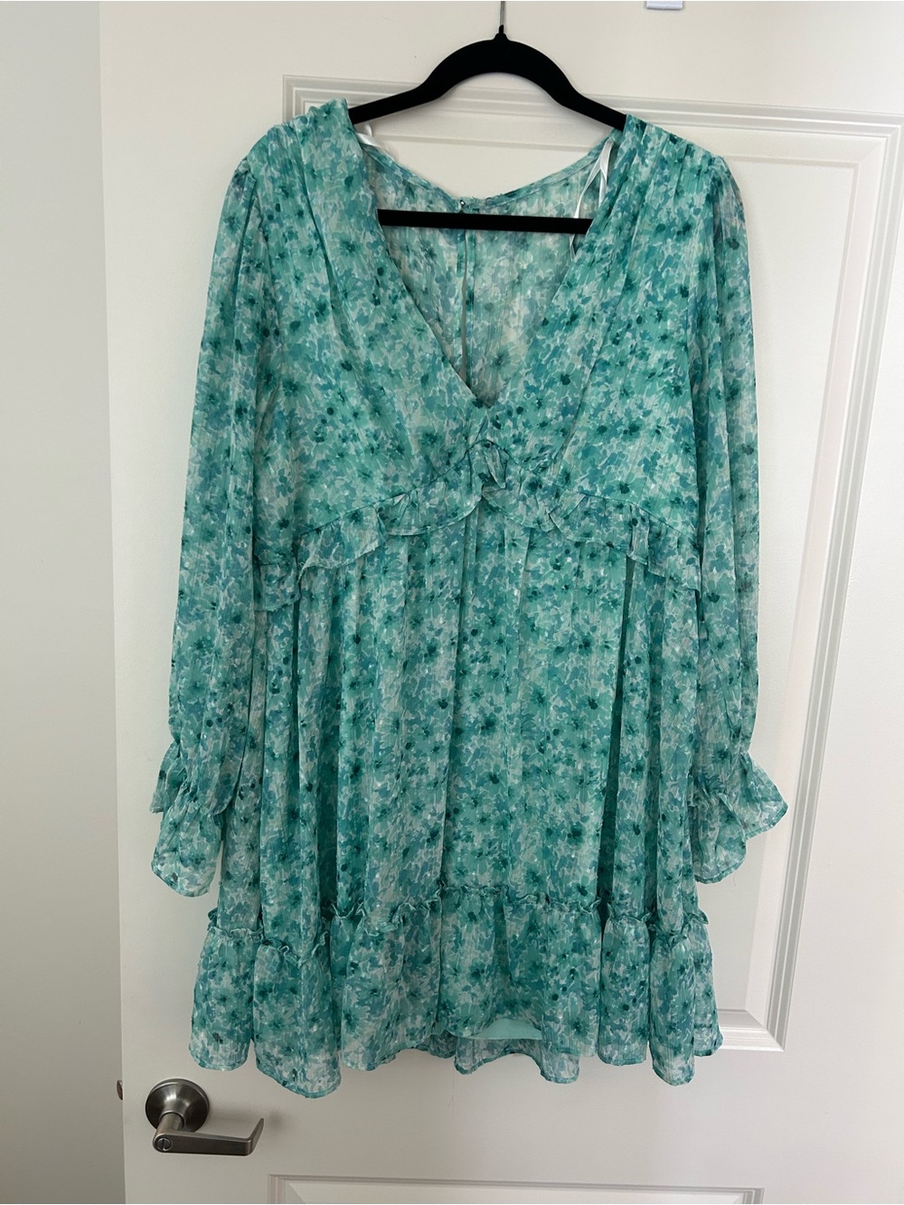 B Darlin Teal Floral Mini Dress